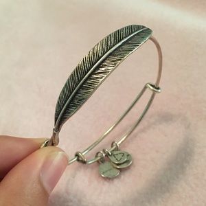 Alex and Ani Silver Quill Feather Wrap Bangle